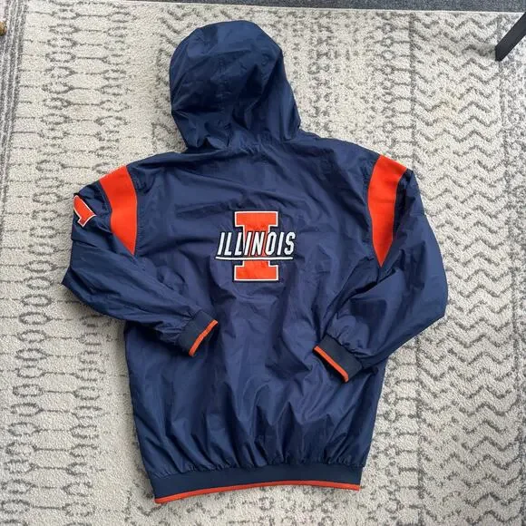 Vtg Russell Athletics University of Illinois Fighting Illini Hooded Windbreaker - Picture 9 of 12